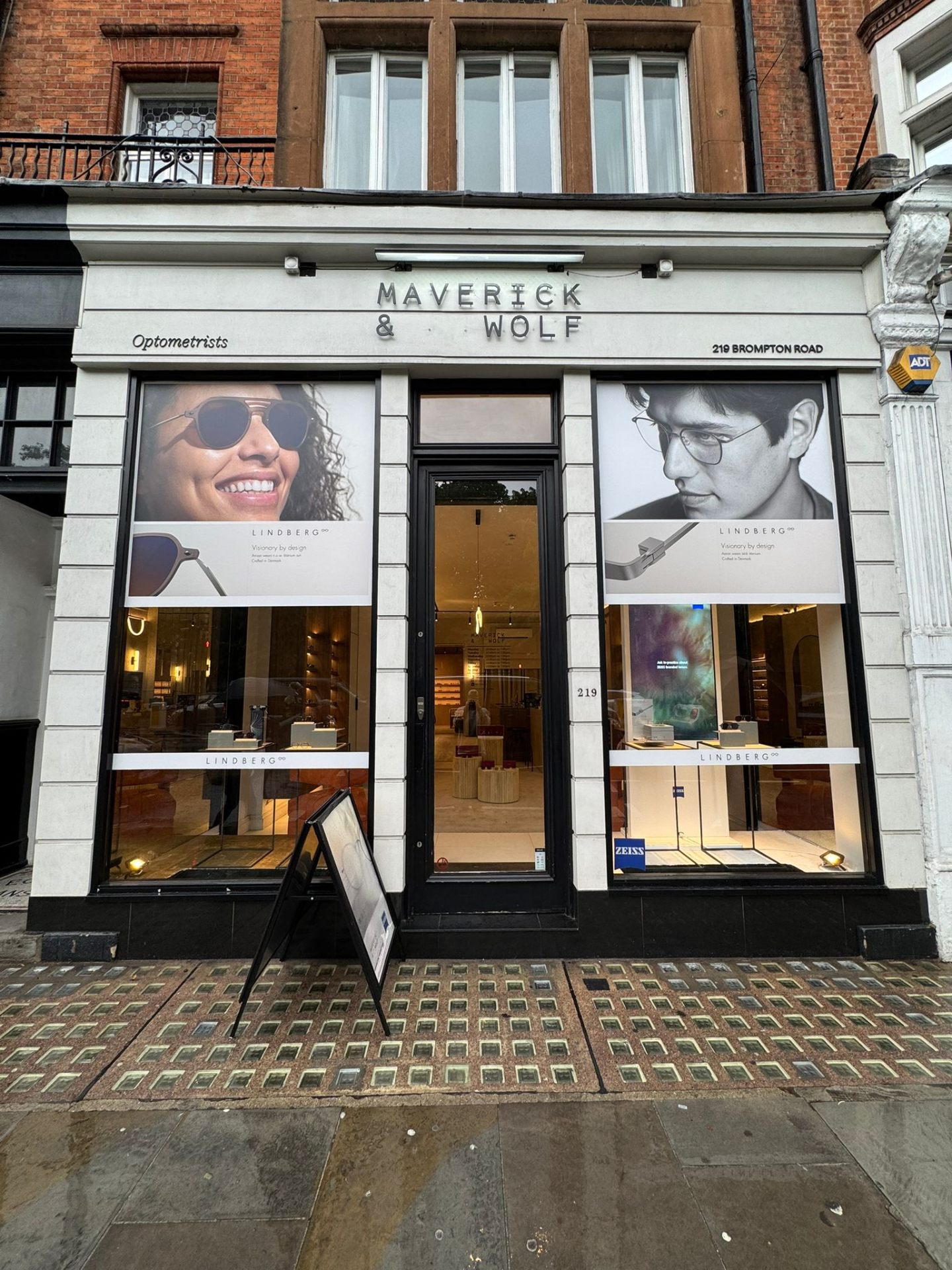 Maverick & Wolf Optometrists storefront, 219 Brompton Road, Knightsbridge